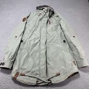 Naketano Women's Olive Green Gray Full Zip Jacket Size Large Nautical Rope